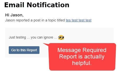 Report Post Message Required